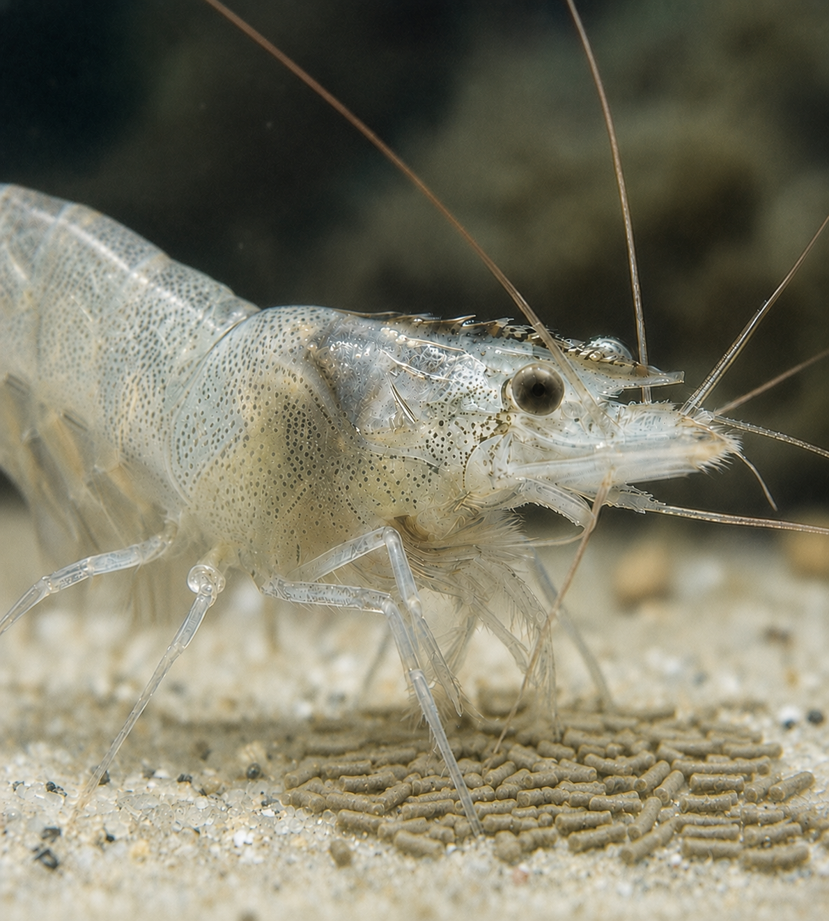 Shrimp feed visual